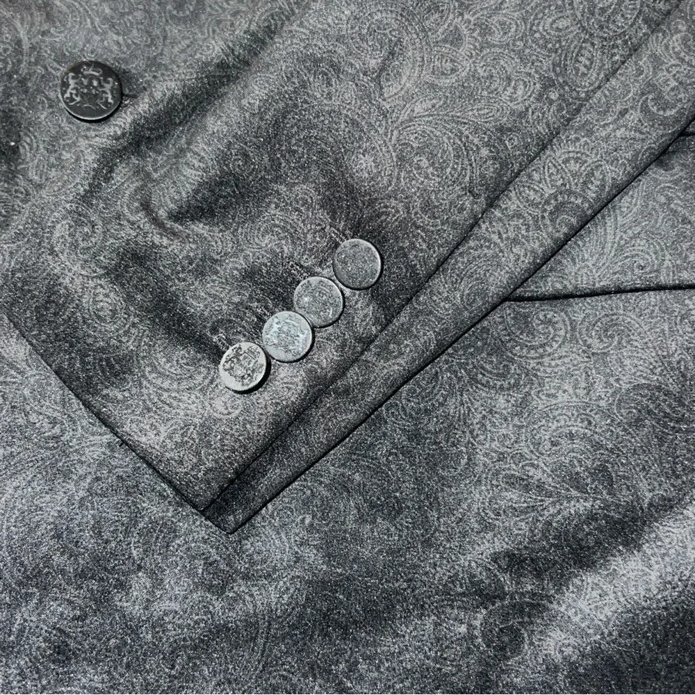 Tasso Elba Paisley Textured Velvet Velour Man's Blazer Coat Jacket Size‎ M 39-41